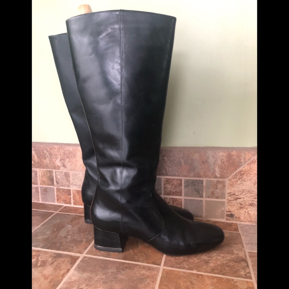 Michael Kors mid calf leather boots 9.5